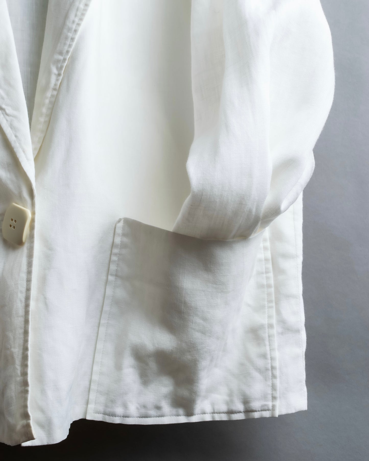 "Christian Dior" 1 button pure white short length tailored jacket