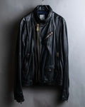 "DIESEL" Oversized stand collar lamb leather jacket