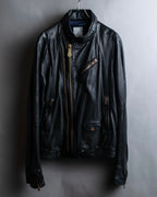 "DIESEL" Oversized stand collar lamb leather jacket