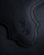 "YVES SAINT LAURENT" Cassandra logo engraved flap design leather bag