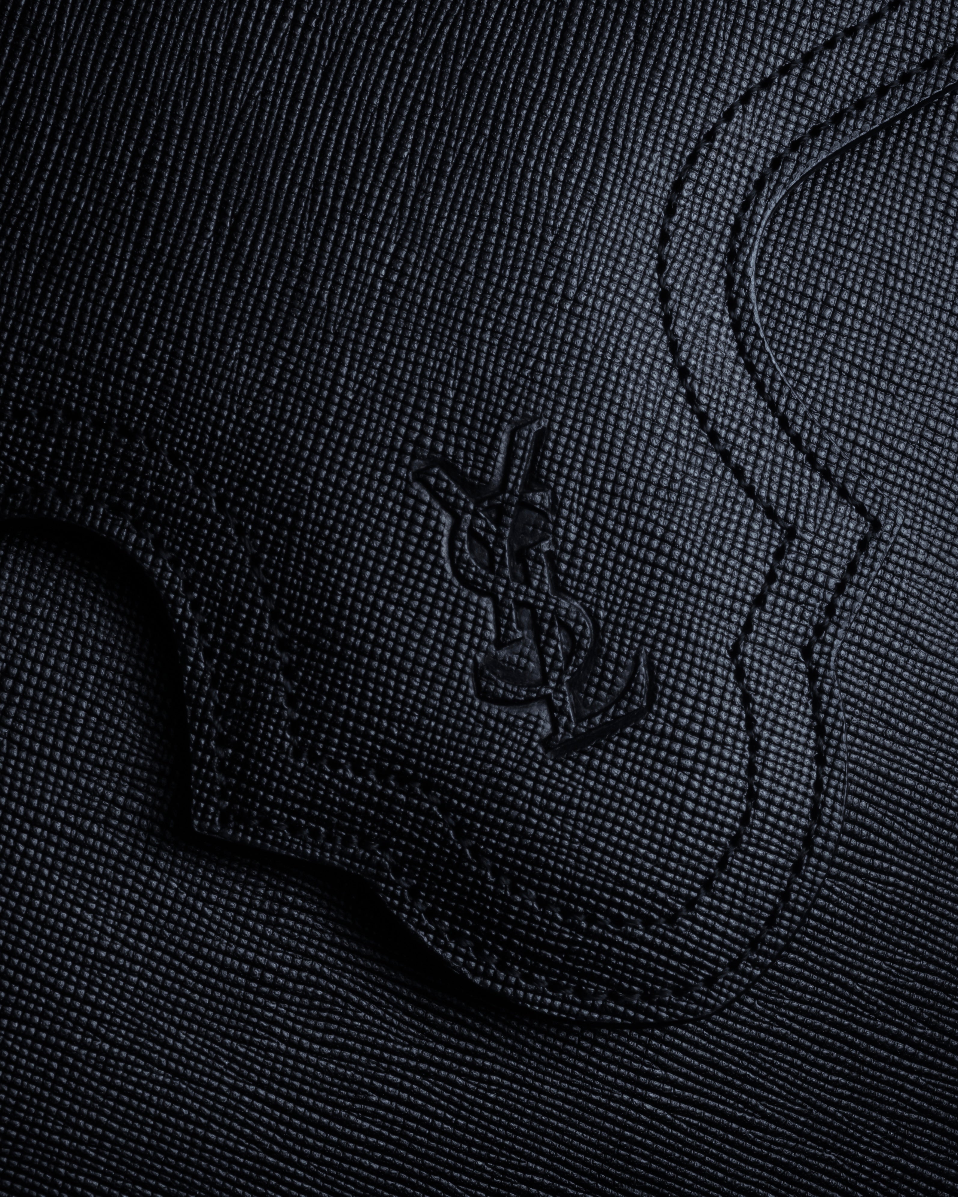 "YVES SAINT LAURENT" Cassandra logo engraved flap design leather bag