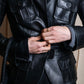 "BURBERRY" 100% cow leather Military pocket details short length jacket