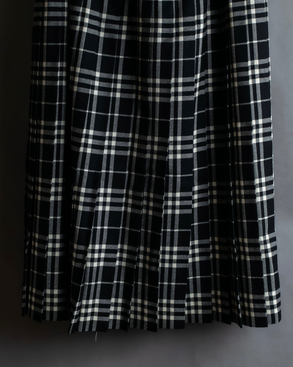 "BURBERRY" Tartan check pleated wrap skirt