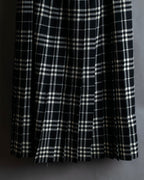 "BURBERRY" Tartan check pleated wrap skirt