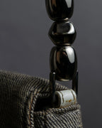 "Christian Dior" Malice Pearl Series greige color canvas shoulder bag