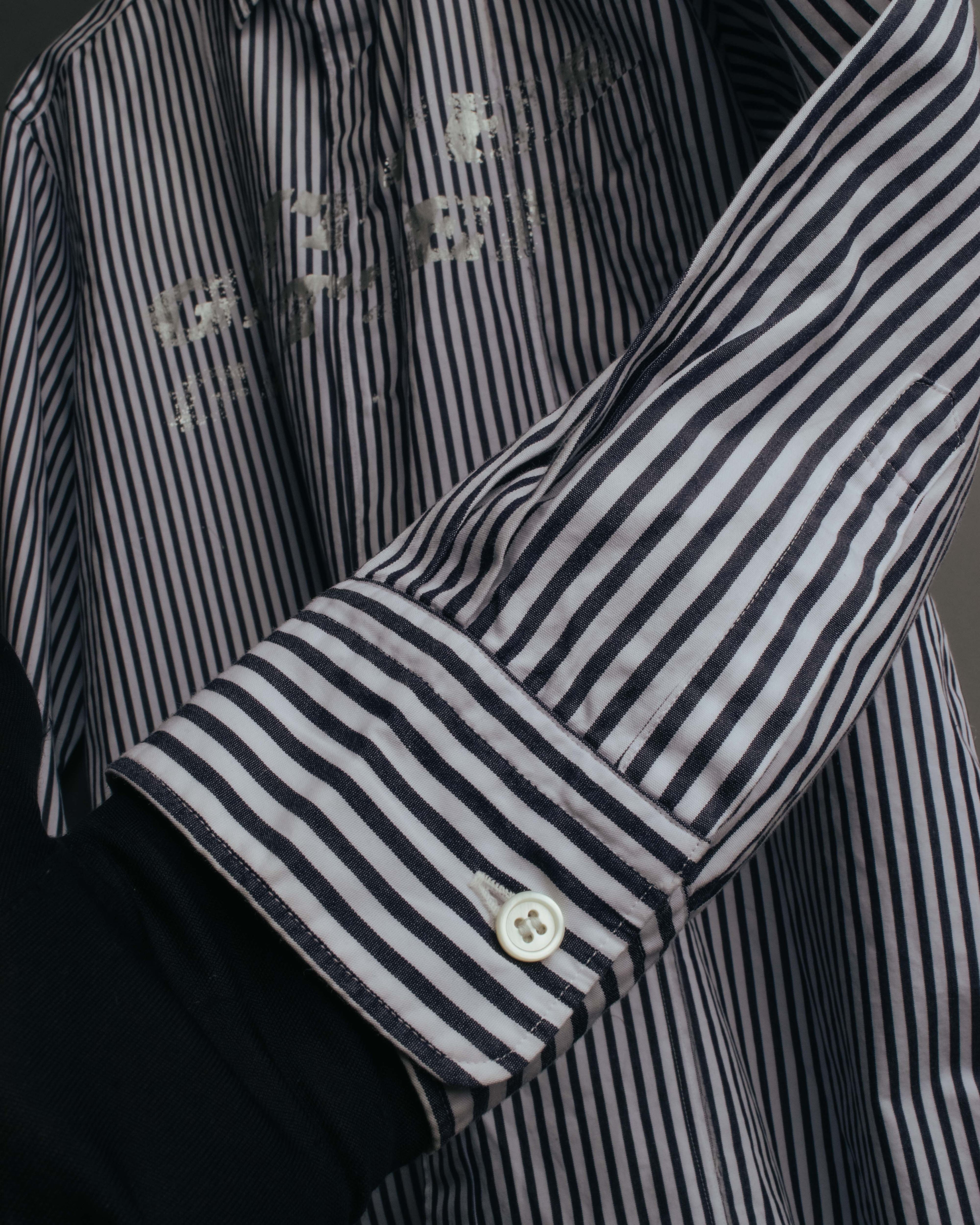 "COMME des GARCONS HOMME" 00's Graphic striped long sleeve shirt