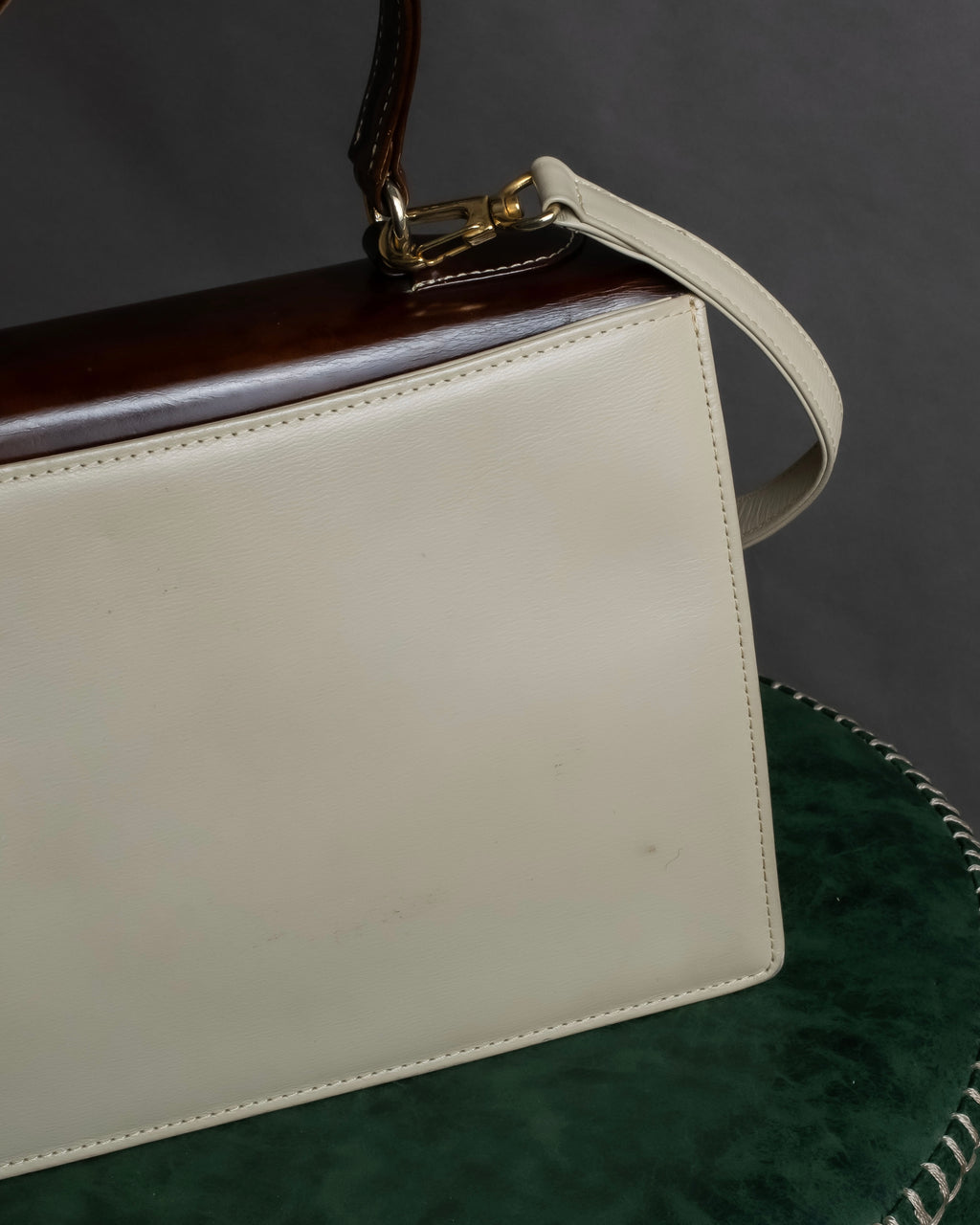 "Valentino Garavani" Square form bicolor 2way leather bag
