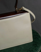 "Valentino Garavani" Square form bicolor 2way leather bag