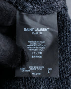 "Saint Laurent" Long-haired wool charcoal tone knit pullover