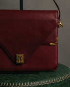 “Cartier” 80’s-90’s Must de Cartier burgundy leather shoulder bag