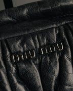 -SPECIAL- "MIU MIU" 00's-10's Glossy gathered leather handbag