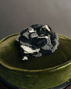 -SPECIAL- “VALENTINO” 00’s houndstooth lace flower corsage