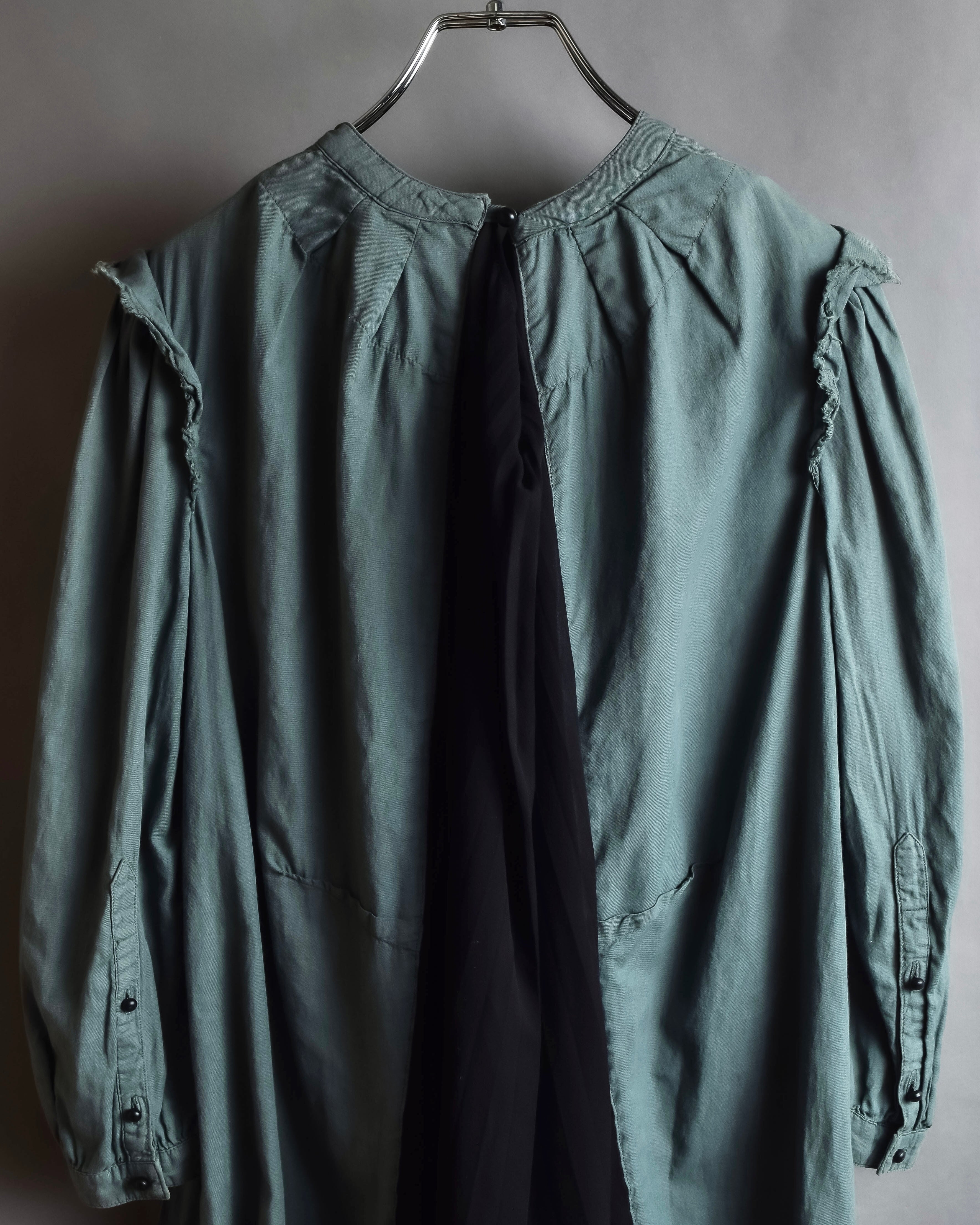 "UNDERCOVER" Raw edge frill design military-like shirt tunic