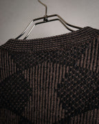 “Yves Saint Laurent” 80’s-90’s geometric knit cardigan