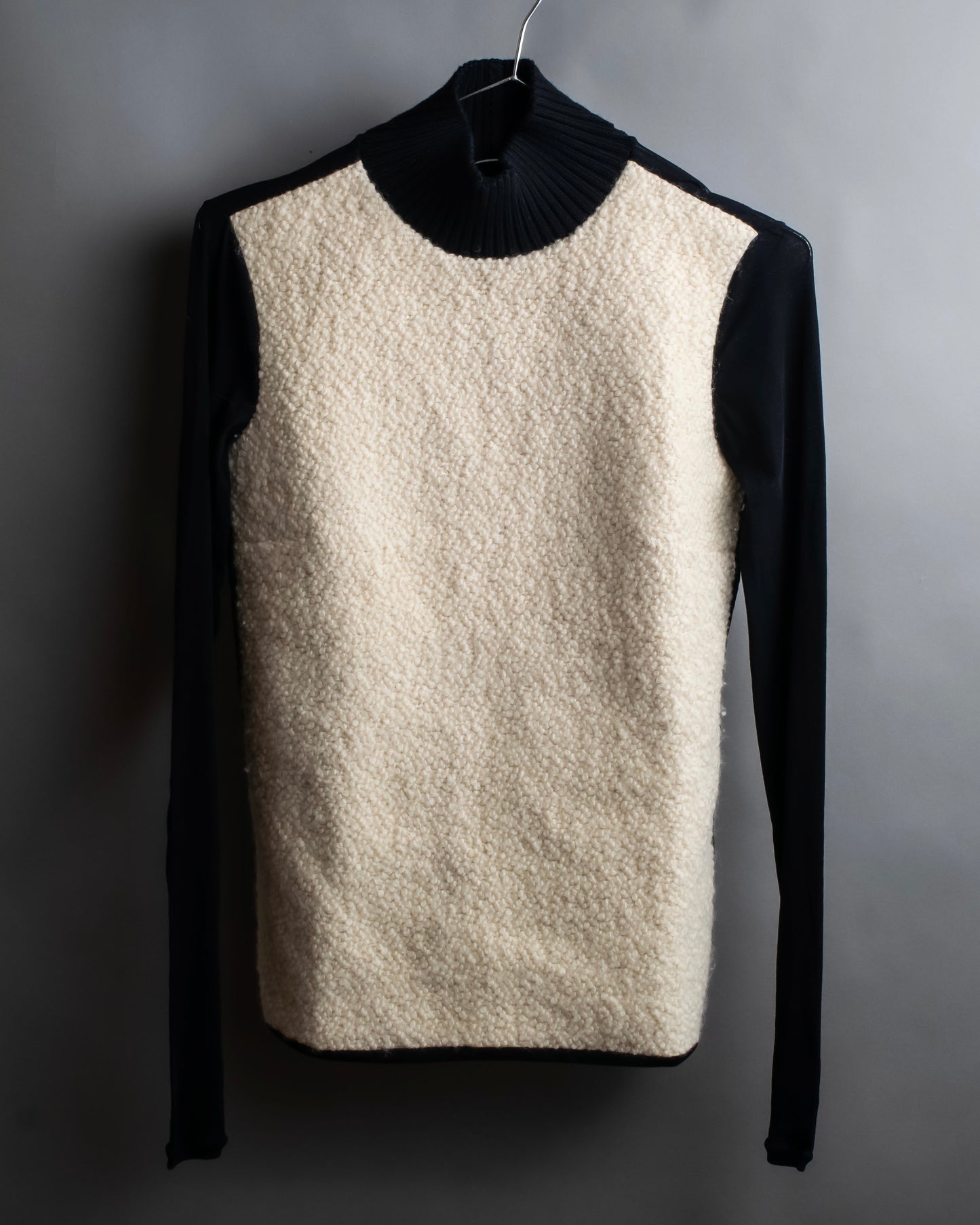 "BALENCIAGA" Boa switching design turtleneck knit pullover