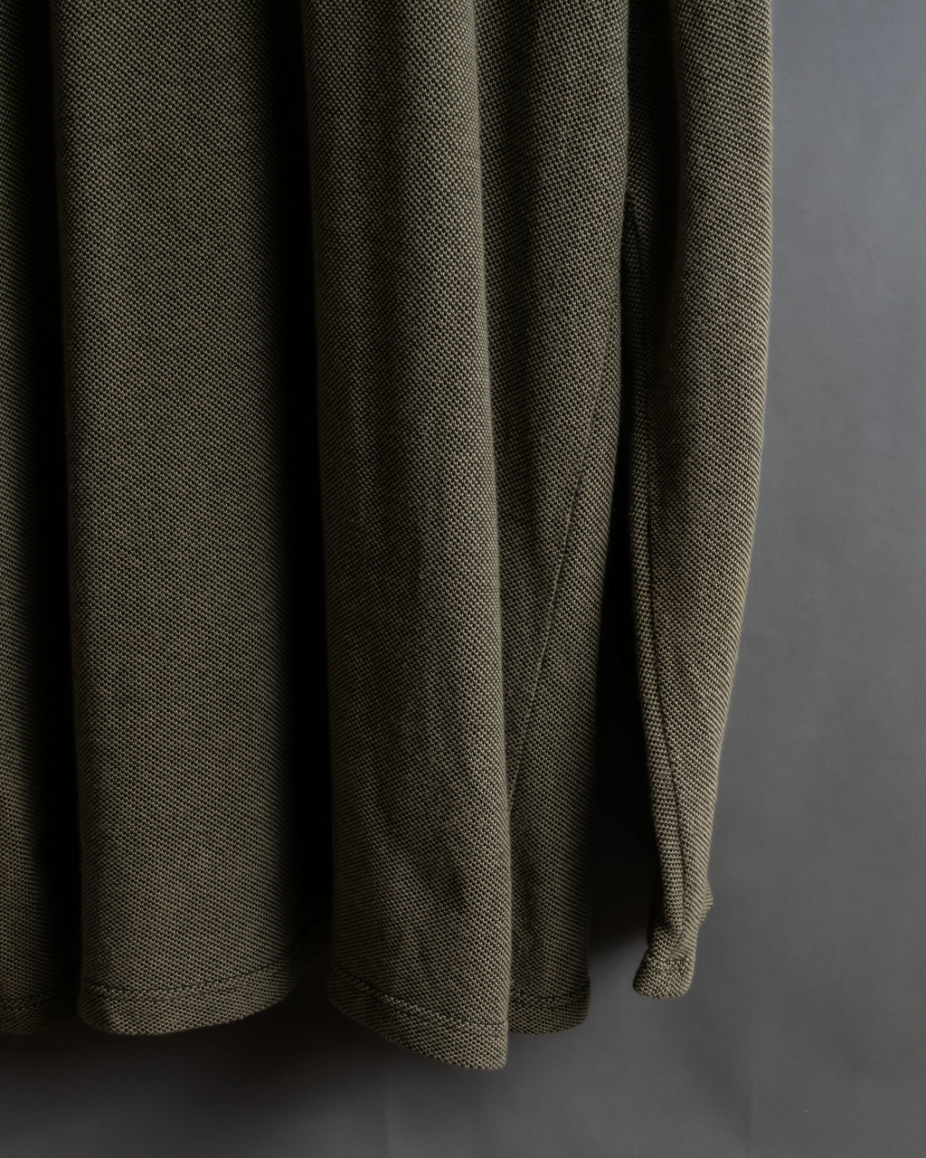 "Vintage herringbone long sleeve polo shirt"