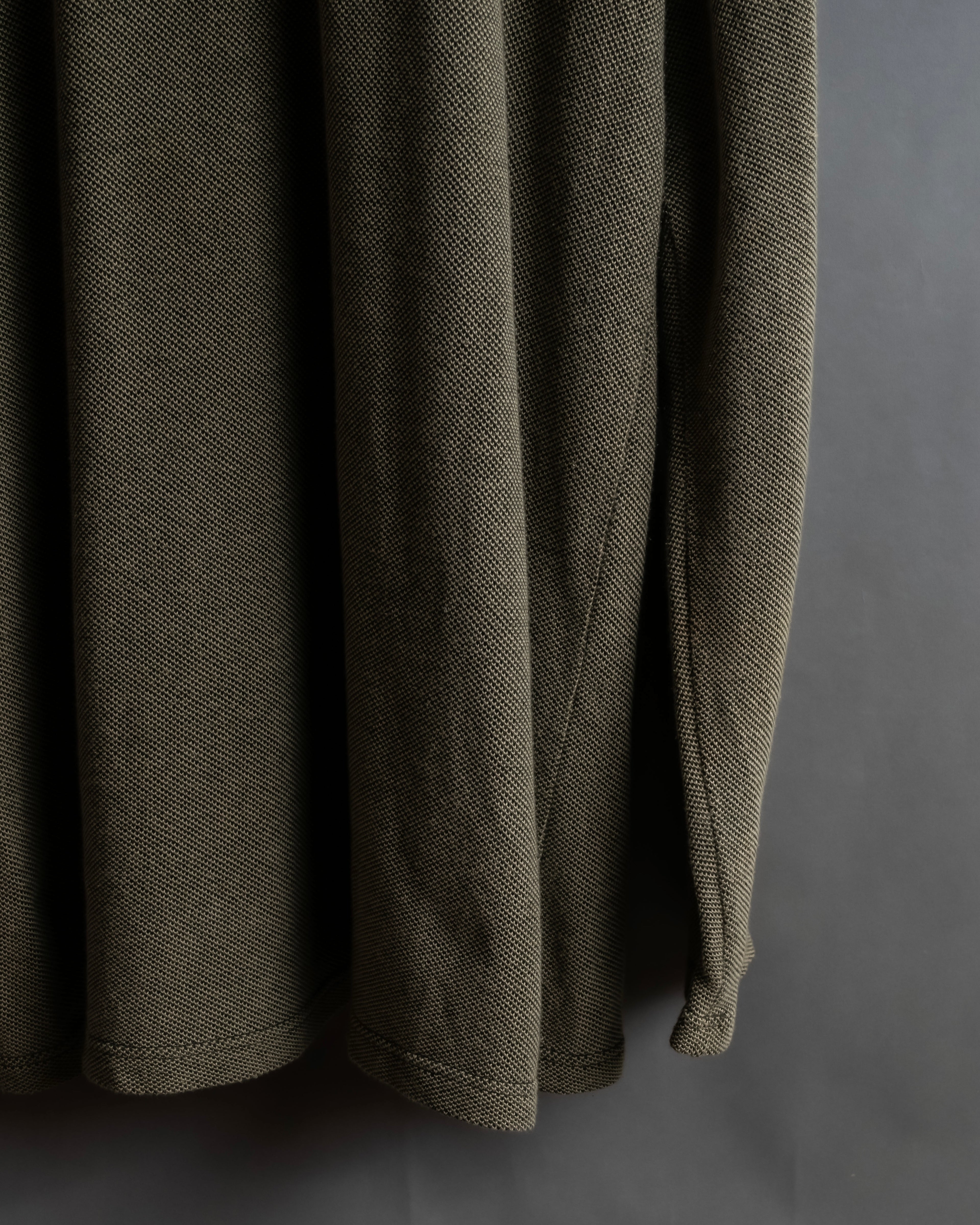 "Vintage herringbone long sleeve polo shirt"