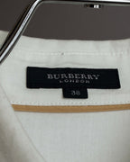 "BURBERRY" Frill design collarless blouse