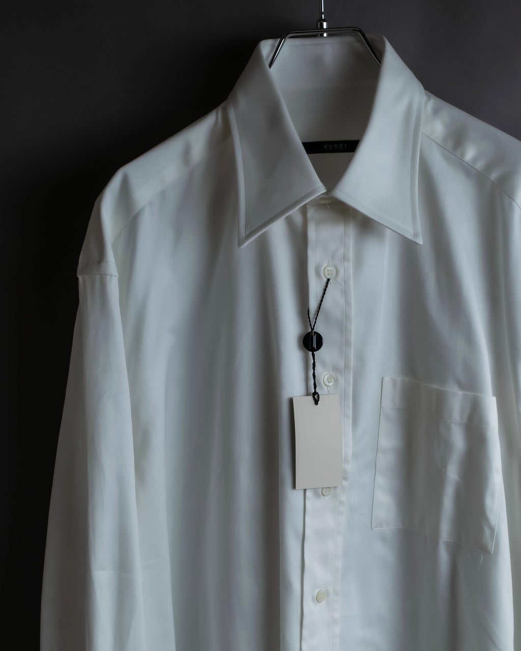 "GUCCI" Slightly glossy cotton white shirt