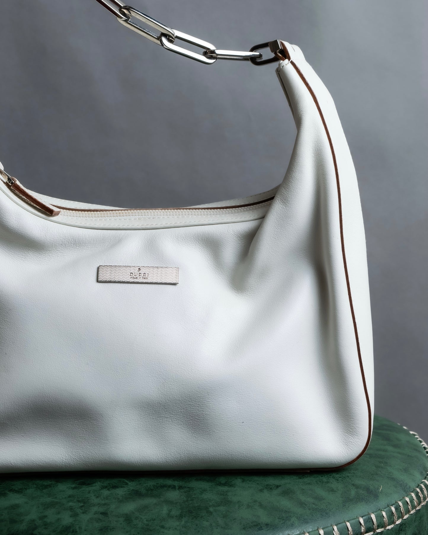 "GUCCI" Silver chain one handle shoulder bag