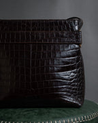 "Salvatore Ferragamo" 90’s crocodile embossed vara shoulder bag