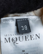 Camisa de seda con bordado en forma de logotipo "Alexandar McQueen" sin cuello