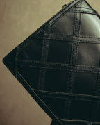 "Yves Saint Laurent" 80's-90's Lattice textured leather shoulder bag