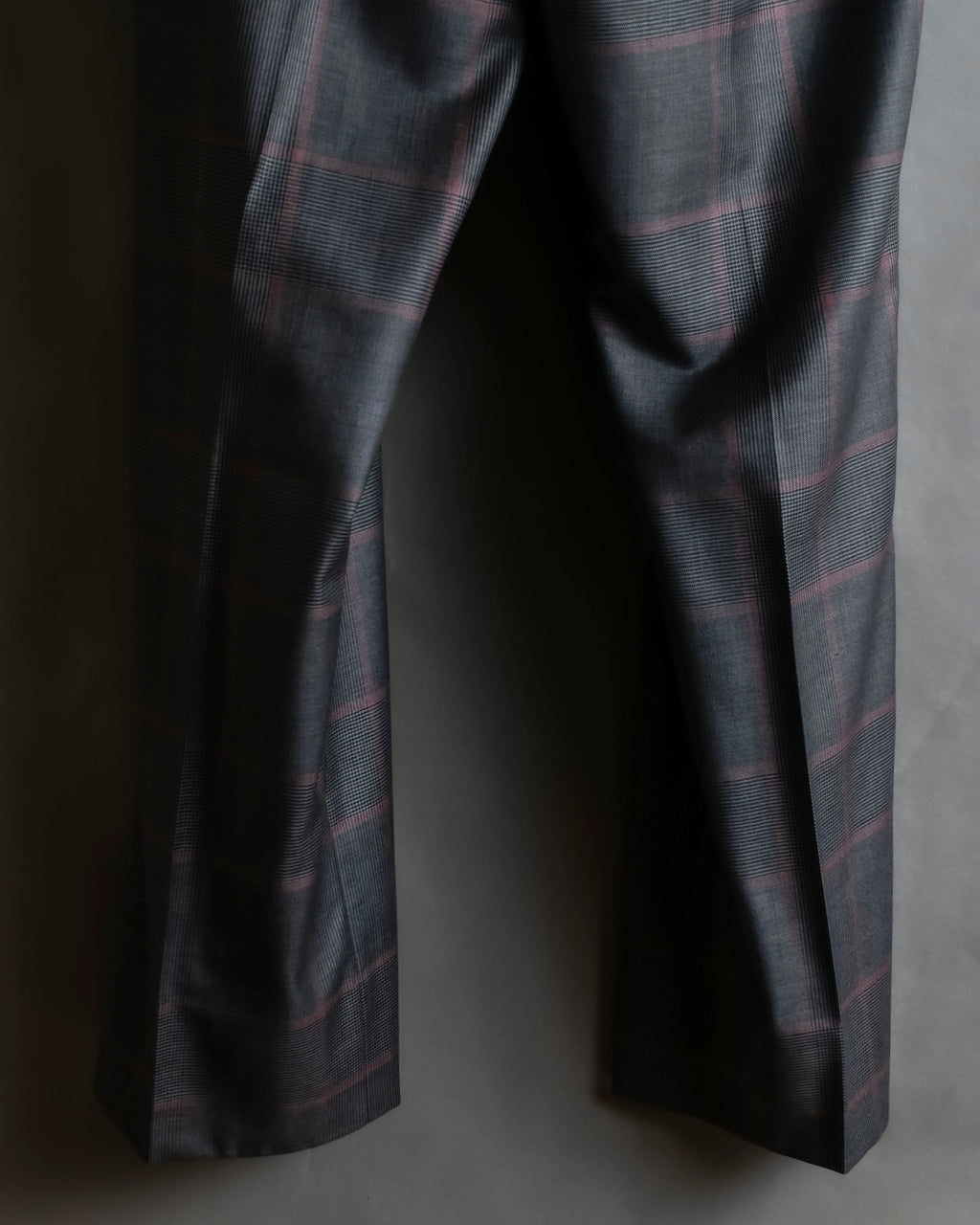 "GUCCI" Glen plaid wool wide tapered slacks