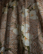 "Christian Dior" Geometric＆arabesque motif silk scarf