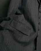 "COMME des GARÇONS HOMME" 10SS Vintage multi-button hickory stripe linen wool jacket