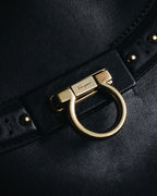 Salvatore Ferragamo Studded Gancini Top Handle Bag