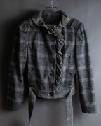 お取り置き分 "VALENTINO" Belted ruffle detail short jacket