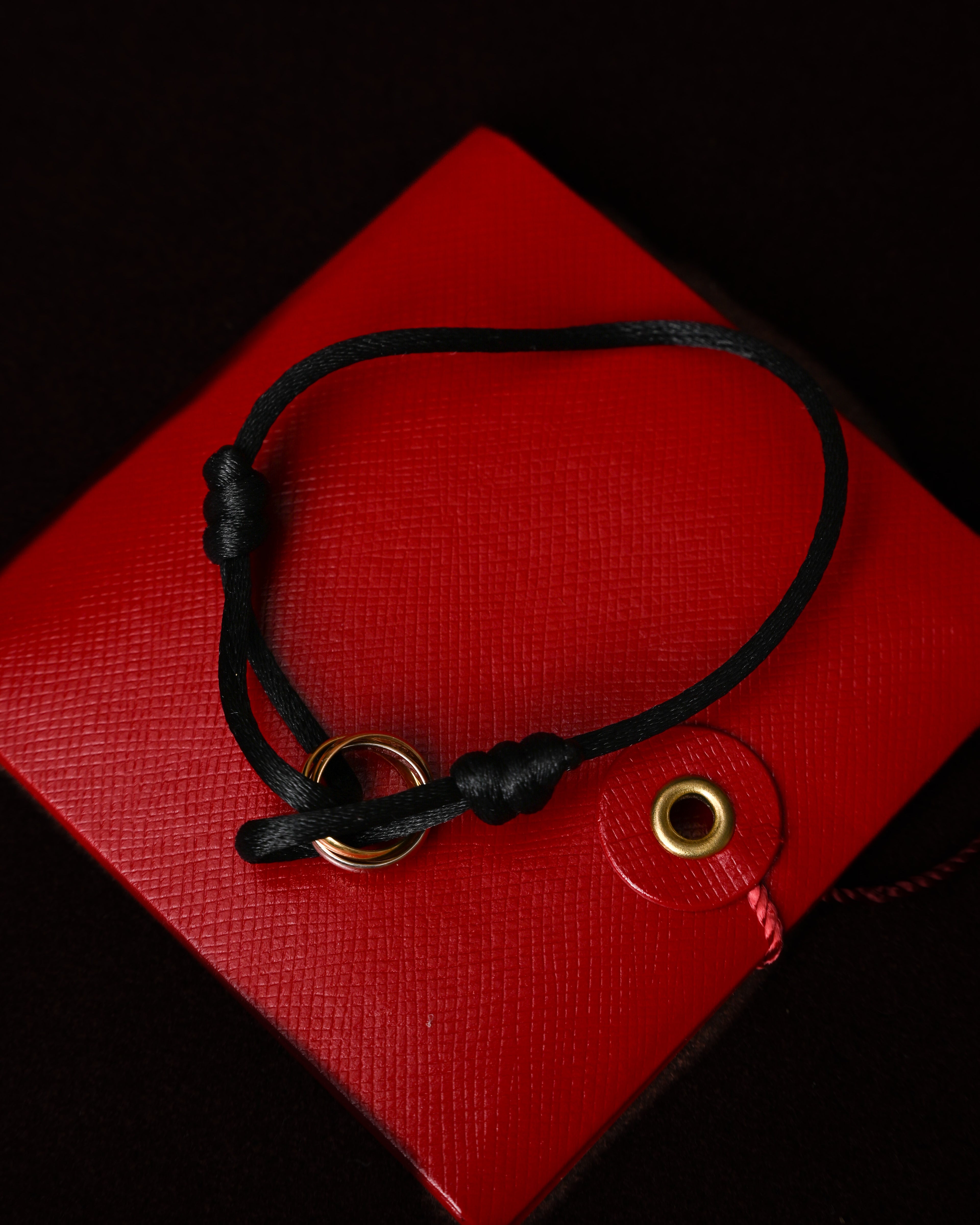 Cartier/ “Trinity” K18 Yellow & Pink & White Gold Cord Bracelet