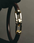 “Salvatore Ferragamo” 90’s-10’s Dark brown double Gancini bangle
