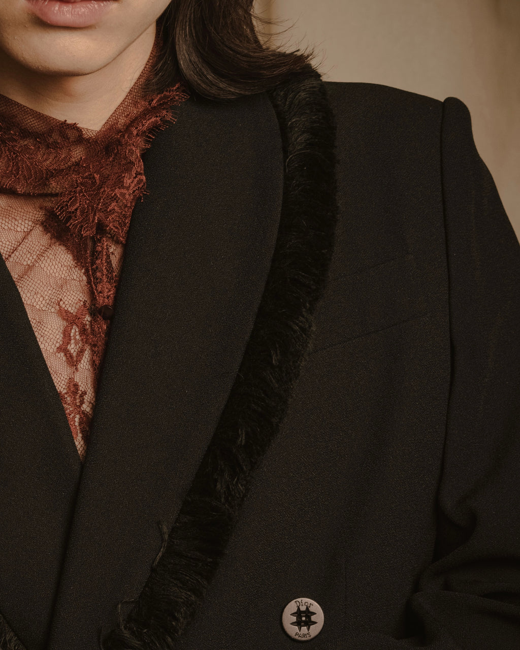–SPECIAL– "Christian Dior"
98SS fringed peak lapel double breasted jacket