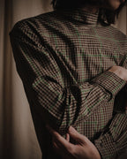 "Dries Van Noten" Longline windowpane check band collar shirt