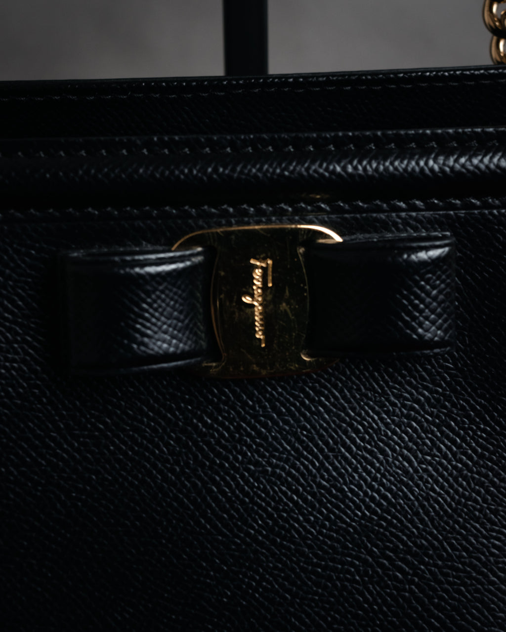 “Salvatore Ferragamo” 2010’s Vara chain leather tote bag