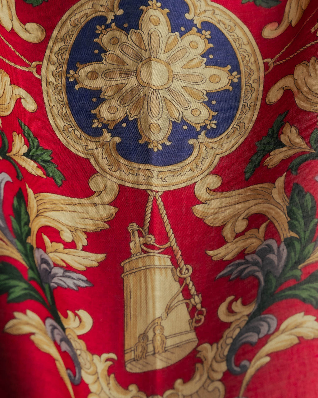 “CELINE” 80’s-90’s Baroque carriage motif mini scarf