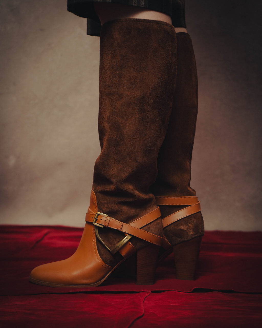 -SPECIAL- “Ralph Lauren” 2010’s-20’s Sareena washed vachetta long boots
