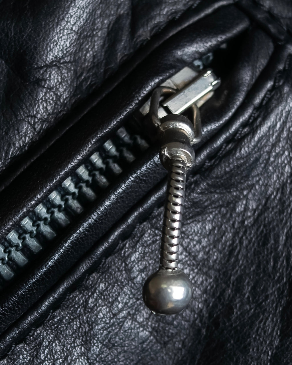 "MOSCHINO" Box silhouette leather double rider jacket