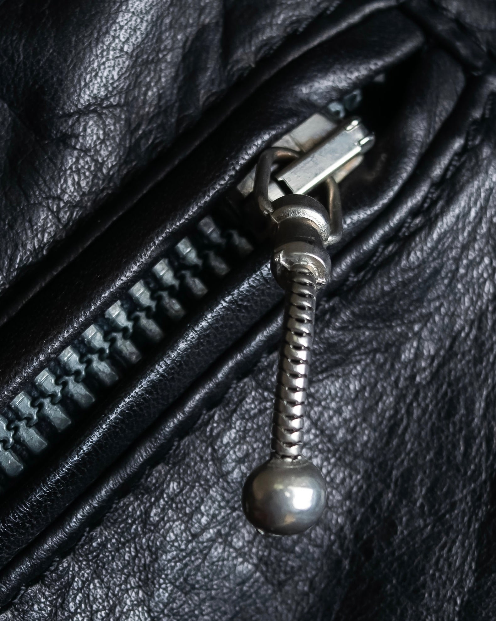 "MOSCHINO" Box silhouette leather double rider jacket