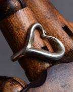 "Tiffany&Co" Elsa Peretti open heart design silver ring