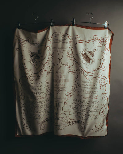 "Hermès" 90's Calligraphy print silk scarf