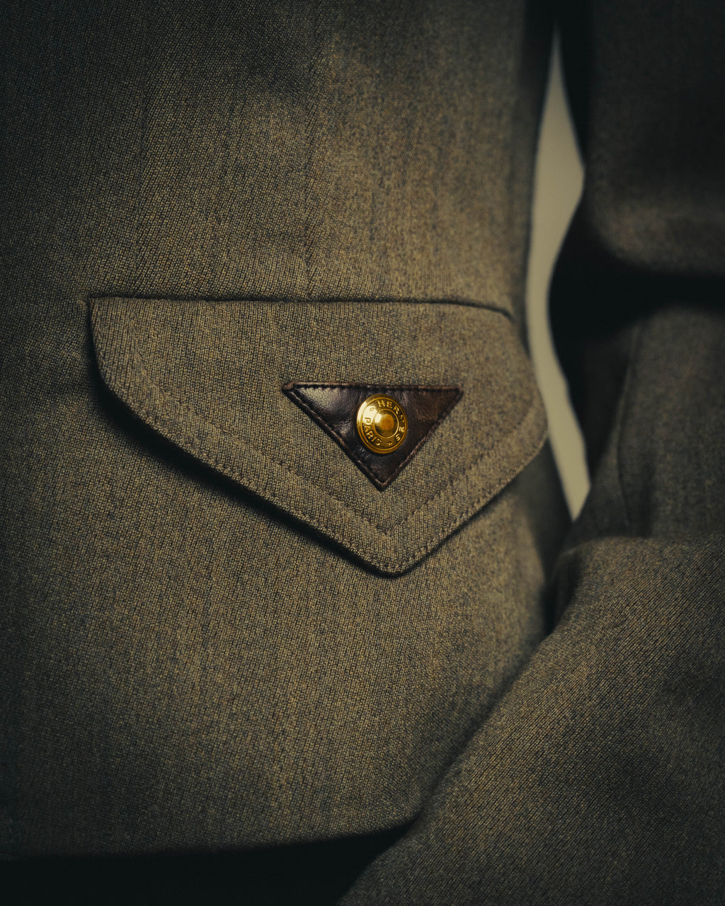 –SPECIAL– "Hermès" 70's-80's Equestrian wool tailored jacket