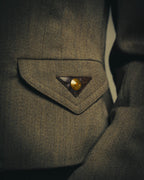 –SPECIAL– "Hermès" 70's-80's Equestrian wool tailored jacket
