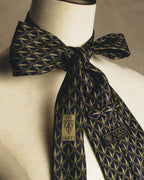 "GUCCI" 80's Nautical patterned silk necktie
