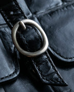 “Jean Paul Gautier” Crocodile-embossed shoulder bag