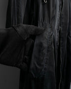 "CELINE" Gathered design hooded double zipper dress