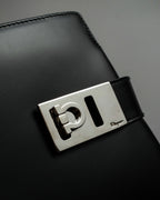 "Salvatore Ferragamo" Gancini motif both sides design leather hand bag