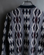 "COMME des GARCONS SHIRT × FRED PERRY" Argyle pattern box silhouette wool knit